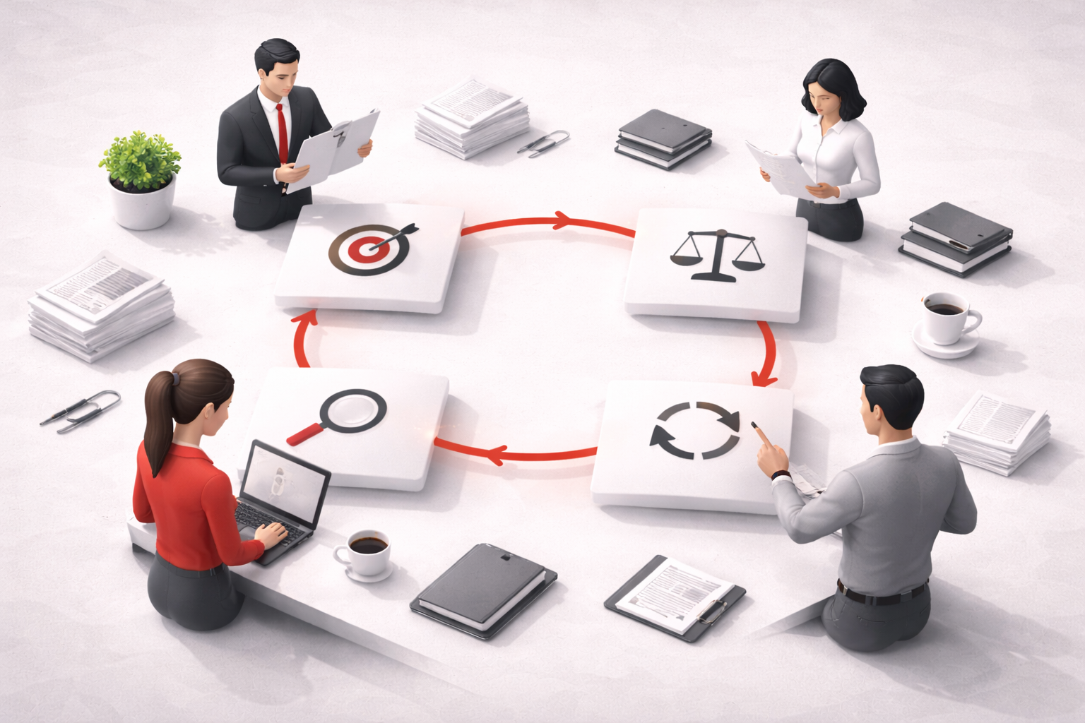 Flux de travail standardisé en équipe, sans texte