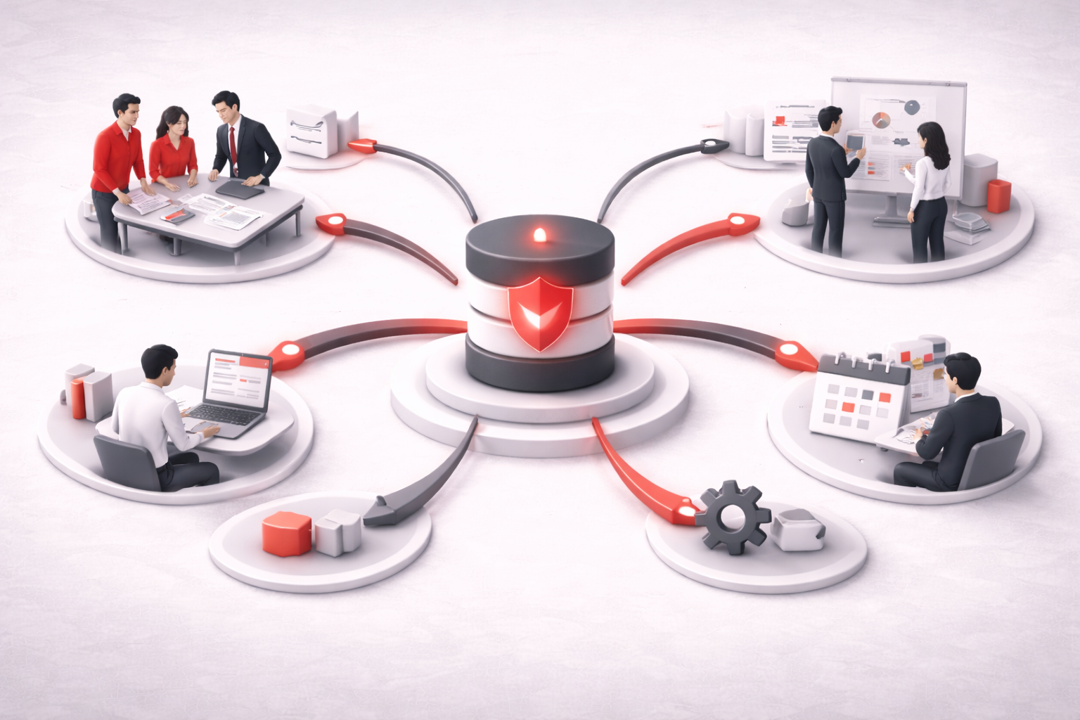 Schéma illustrant le lien entre travail quotidien et ERP