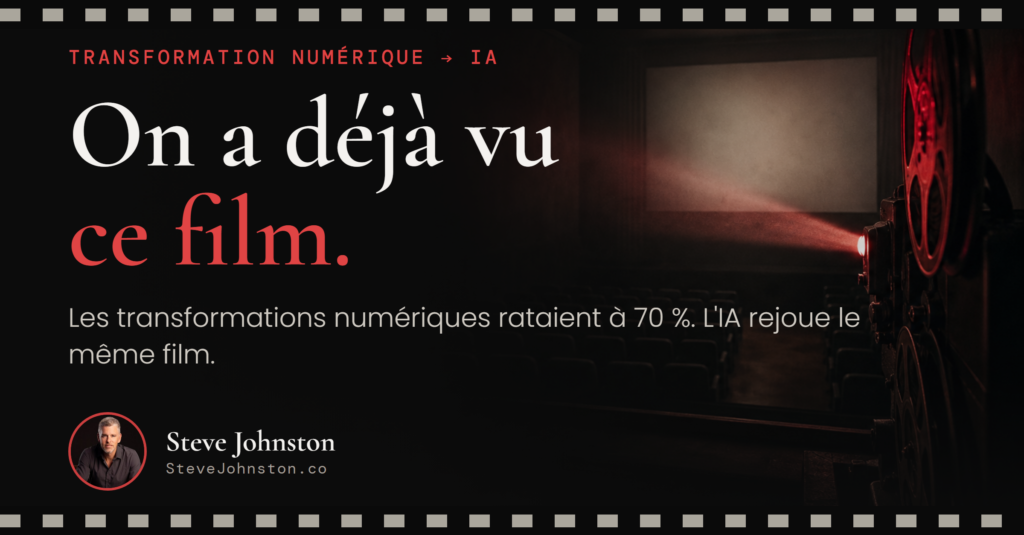 On a déjà vu ce film : pourquoi tant de projets IA échouent. L'Architecte, 9 juillet 2026, Steve Johnston.