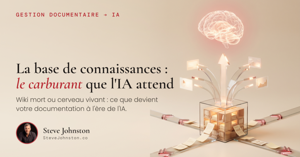 La base de connaissances : le carburant que l'IA attend. L'Architecte, 16 juillet 2026, Steve Johnston.